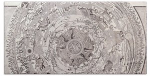 Antique Maps - Old Cartographic maps - Antique Map of the Elements - Celestial Map, 1603 Beach Towel by Studio Grafiikka