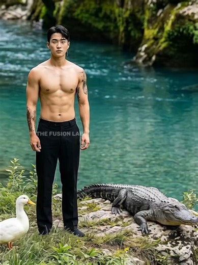 Human, Duck, and Alligator Transformation Fusion