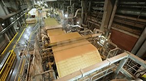 A machine for the production and packaging of cellulose sheets. Paper production