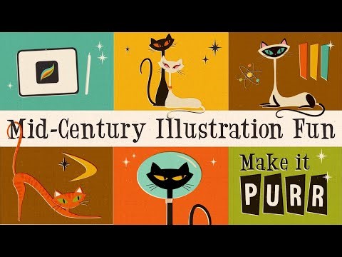 NEW CLASS TRAILER: #mid-century Illustration Fun: Make it Purr! ‪@Skillshare‬