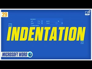 INDENTATION IN MICROSOFT WORD