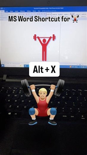 MS word shortcut for 🏋🏼‍♂️