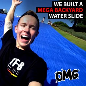 44K views · 498 reactions | Building the WORLD'S BIGGEST backyard WATER SLIDE!!  | Tanner Fox | Facebook