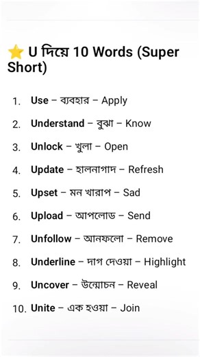 #englishtips #learnenglish #vocabulary #englishspeaking #U diye 10 ti word Ortho Soho synonym #