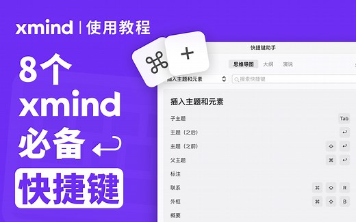 Xmind功能教程｜8个必备的Xmind思维导图快捷键，效率起飞
