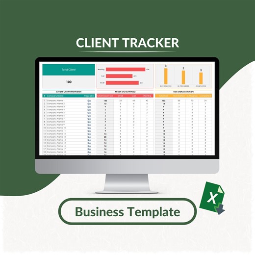 Client Tracker Excel Template: Business Management Log (digital Download) - Etsy