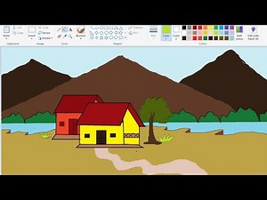 How to draw a scenery by MS Paint || Computer painting || Drawing by PC