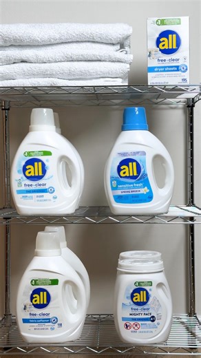 A simple reset that is gentle for sensitive skin from wash to wear✨ As the #1 Sensitive Skin Laundry Brand*, all® free clear detergent keeps fabrics skin-friendly clean all year long. *Based on combined washload sales of both sensitive skin detergent and fabric conditioners/sheets sold under the same brand name, Source Circana MULO 52WE 11/02/2025 #laundry #skincare #sensitiveskin #newyear | all Laundry