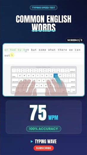 100% Accuracy 80 WPM | Common English Words Typing Test #shorts #typingpractice #typingtest