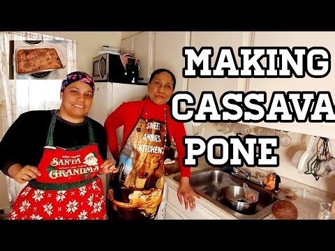 Making Bajan Old fashion Cassava/Yuca pone with my daughter