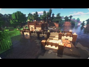 How to build simple Fishing Hut and Dock - Minecraft Tutorial! [ Girl Builder Pachimarik ]