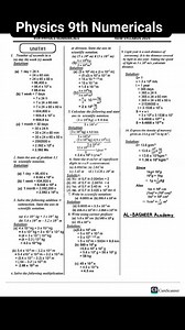 123K views · 531 reactions | Physics 9th Class New Book Solved Numericals Full Book.. Prepared by. Sir Junaid Iqbal Sahib.. #al_basheer_academy #physics #9th #notes #education #fyp #UrduMedium ##viralpost2025 #2025goals #education | Al Basheer Academy of Science and Computer Center | Facebook