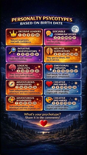 Find Your Personality Psychotype by Birth Date ✨
