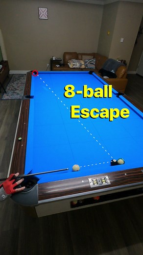 Neat shot, hmm? Thank you for the inspiration @ralph_g._eckert, this was a fun shot to figure out. I used max left-hand spin as I felt that was giving me the best chance at getting the 8ball down there…although I scratched a fair few times in the side pocket 😅. Please note that in many leagues, professional American pool and the WPA recognize this as a legal shot! Don’t try and tell me otherwise (sorry, not sorry UK players/bar room players). #8ball #billiards #trickshot #spin #cueball #combo #