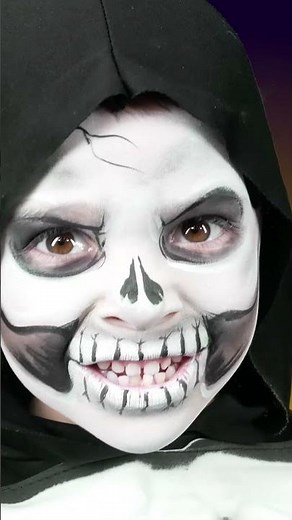 EASY Skeleton Face Paint | Halloween Face Paint For Kids | #Shorts