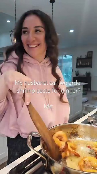 Homemade shrimp pasta from scratch