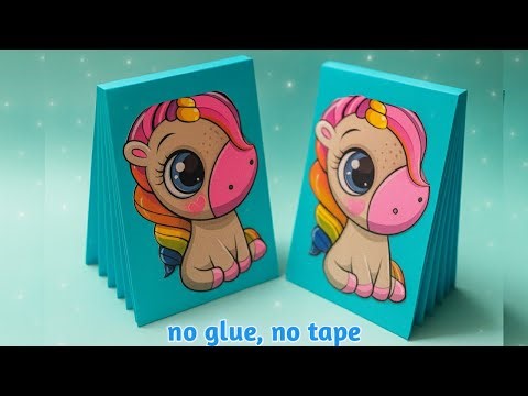 Origami Notebook 1 Sheet of Paper / How to make a kawaii Notebook / No Glue , No Tape Craft
