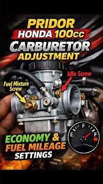 Pridor Honda 100cc Carburetor Adjustment | Economy Fuel Setting & Maximum Mileage Tuning Guide