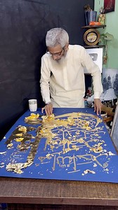 2.7M views · 10K reactions | Arabic Calligraphy With Golden Leaves 六‍❤️ #art #painting #calligraphy #instagram #reels | Muhammad Amjad Alvi Calligrapher | Facebook