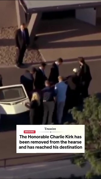 The Honorable and brave Charlie Kirk has been removed from the hearse and has reached his destination in Phoenix