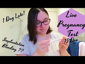 Live Pregnancy Test At 15 Dpo || 1 Day Late and Implantation Bleeding || TTC Baby #2 Cycle #8