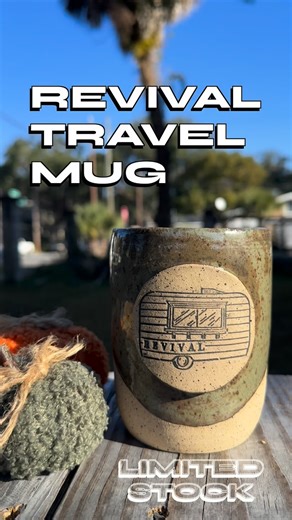 Our very first mug drop is here. 🤎 Each 16oz Revival travel mug is handcrafted and made for your everyday rituals. Once they’re gone, they’re gone — no restocks. #mobilecafe #coffeeonwheels #supportlocal #shoplocal #coffee #merch | Revival Coffee