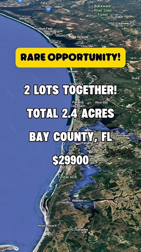 Land Century on Instagram: "2 Lots together! 2.4 Acres on Sale in Bay County, Florida for $29,900. Mobile homes are allowed. #fyp #foryou #reels #florida #northflorida #fy #landcentury #property #forsale #realestate #land #viral #realtor #panamacity #viralreels #landforsale #floridarealestate #floridalife #foryoupage #daily #properties #realtors"