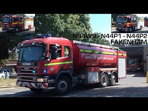 *RARE* Norfolk Fire and Rescue Fakenham Full House Turnout - Water Carrier and 2x Pumps