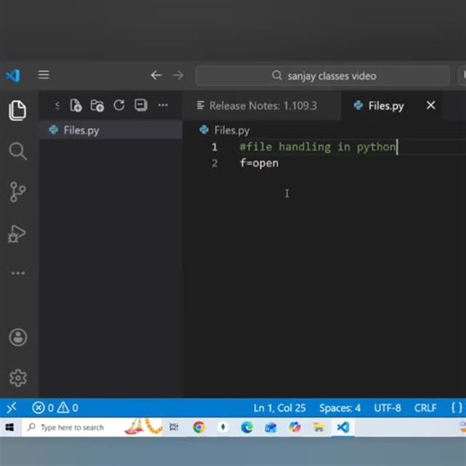 @sanjaycomputerclasses on Instagram: "File handling in python . How to open create and write on file . Learn python from scratch . Python को सीखें शुरू से ।"