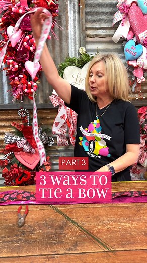 Valentine Bow How-To: Part 3! 🎀 Today we are sharing how to BIG BOW for Valentine's Day - talk about a show-stopping addition to your DIY Valentine's Day decor! 😍 Follow along our step-by-step guide to learn how to tie a bow with ribbon, perfect for anyone looking for easy Valentine's Day decor ideas. ❤️️ You'll need just a few things to get started making this large Valentine bow: ➖ RIBBONS: You'll need 3 different Valentine ribbons (Length: 1.5-2 yards for each ribbon; Width: The first two r