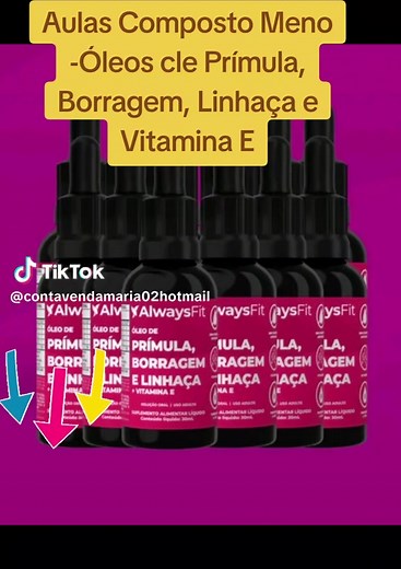 Aulas Composto Meno -Óleos cle Prímula, Borragem, Linhaça e Vitamina E # óleo #mulher #primola #tiktokshop #fyp