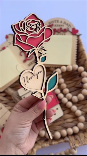 Jessenia M on Instagram: "The perfect set of gifts for your Valentine’s Day Gift basket. ♥️ FOREVER ROSE ♥️ LOVE NOTEPAD ♥️Two styles of Gift Card Holders Made with my xtool S1 and hand-painted. All available for purchase on my website. I’m only accepting valentine orders until Jan 31st. #valentine #valentinegiftsforher #valentinegiftsforher #xtool"