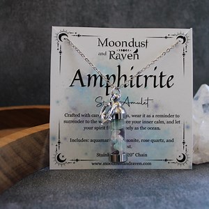 Amphitrite Spell Jar Amulet Necklace, Witchy Crystal Charm Jewelry, Amphitrite Jewelry, Amphitrite Offering, Wearable Spell Jar - Etsy