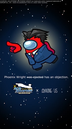 Fear not, Crewmates! Phoenix Wright is at your defence ⚖️ Our newest free Capcom USA collab is available now to March 17, 18:00 UTC! 🥳 Check out our devlog for more details!: https://www.innersloth.com/announcing-among-us-x-ace-attorney-again/ #amongus #aceattorney #capcom #gaming #phoenixwright | Innersloth