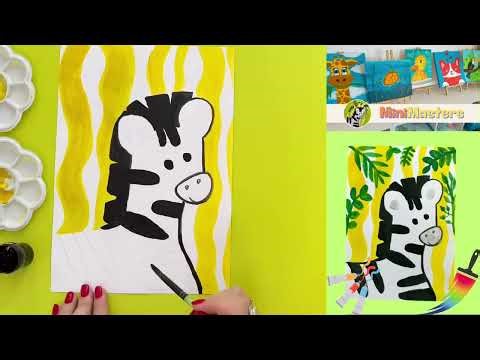How to Draw a Cute Zebra 🦓 | Easy Kids Painting Tutorial