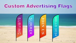 Custom Feather Flags for Business - Personalized Double Sided Open Flag Sign, Swooper Flag (Feather: 80410cm/2.613.5FT)