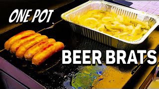Sizzling Beer Brats on the Blackstone