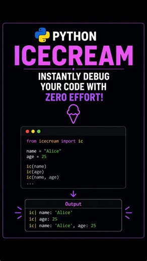Python Pro Hack - IceCream Makes Debugging 10x Better || #coding #python #programming