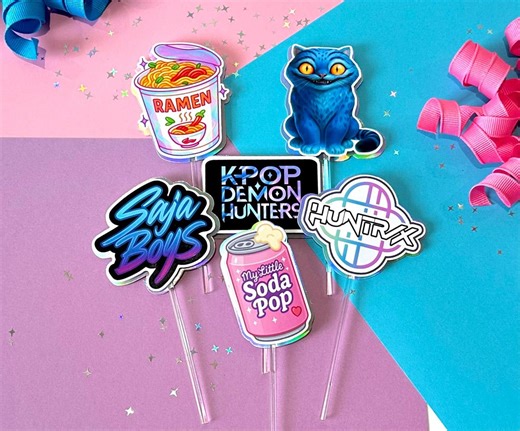 12 Kpop Demon Hunters Cupcake Toppers, Huntrix Cake Topper, Huntrix Birthday Party, Kpop Birthday Party, Demon Hunters, Party Rumi Zoey - Etsy