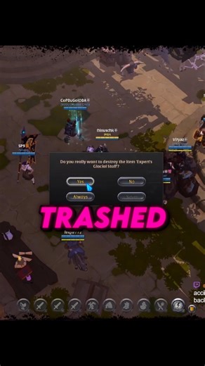 trashing items before dying is not working - proof