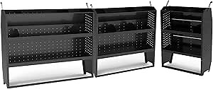 StarONE 3PCS Cargo Van Shelving Storage Fit for Ford Transit, GM, NV, Promaster, Sprinter and Metris w/Hooks,Black,Steel,32" W x 46" H x 13" D & 42" W x 46" H x 13" D & 52" W x 46" H x 13" D