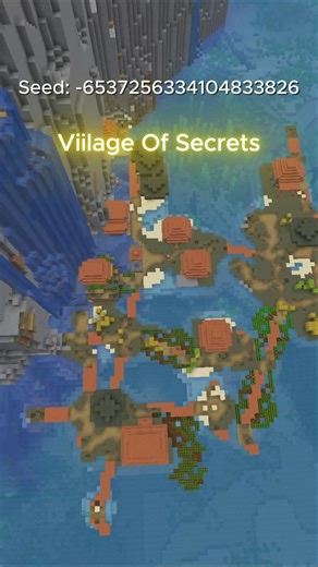 The most AESTHETIC Cliffside Village! #minecraft #minecraftshorts #minecraftseeds #shorts