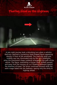 🚗👻 “Floating Head on the Highway” A late-night journey took a disturbing turn when a vehicle’s dashcam captured a mysterious head-shaped figure appearing directly in front of the windshield. The road was quiet and visibility was low, illuminated only by the car’s headlights, when the translucent shape suddenly emerged in the path of the vehicle. The figure, resembling a human head, drifted upward and away from the moving car, as if floating backward against the direction of travel. The driver 