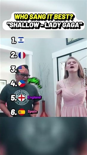 Who Sang "Shallow" Best? (USA, Philippines, England, Spain, France, Israel)