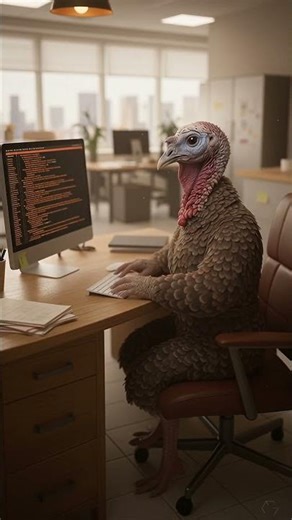 AI Whimsy Day in My Life: A Turkey! Thanksgiving! 🦃🥧💻🪥☕✨