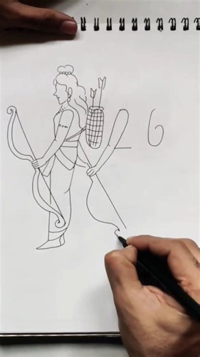 Quick simple and easy drawing of Lord Ram Lord laxman and Mata Sita using number 2026/ Ramayan