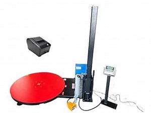 SellEton SL-7100-W60 Turntable Pallet Wrapping Machine, Industrial Wrapper Palllet with Built-in Scale & Thermal Printer 3500 lb Capacity