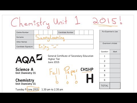2015 Chemistry Unit 1 Full Paper CH1HP AQA GCSE Science