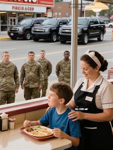 Every morning, a waitress quietly served breakfast to a lonely boy — until one day, four black SUVs arrived at the diner, and soldiers entered with a letter that shocked the entire town.  Jenny, a 29-year-old waitress at Rosie’s Diner, had been secretly giving meals to the same quiet, hungry boy for weeks. When he suddenly stopped coming, she grew worried. Then the soldiers showed up… and everything changed. (check in the first comment) | Alien Vampires | Facebook