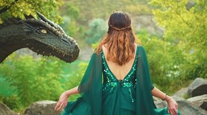 Fantasy Woman Queen Touches Pet Dragon Stock Footage Video (100% Royalty-free) 1095923103 | Shutterstock